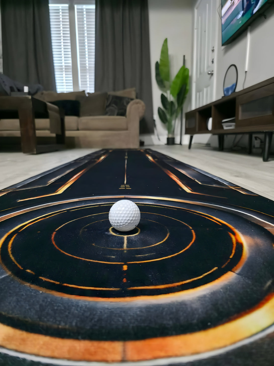 Eclipse designer putting rug creating a dark architectural practice line beside a modern home-office setting